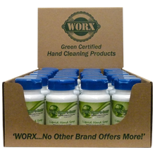 Load image into Gallery viewer, image of 24 case of liquid hand soap 3.32oz bottles from worx clean and gentle brand
