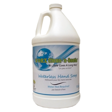 Load image into Gallery viewer, image of 1 gallon waterless hand soap bottle by worx clean and gentle brand