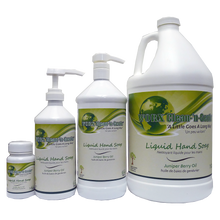 Load image into Gallery viewer, image of all four sizes of liquid hand soap by worx clean and gentle brand